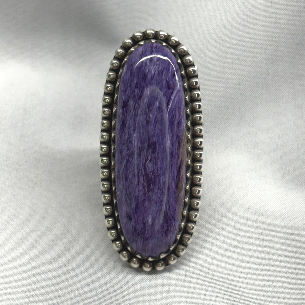 Unbranded Charoite Ring Womens Size 7.75 Purple Excellent Sterling Silver Rare